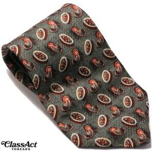 ROBERT TALBOTT Studio Men's 100% Silk Necktie USA Designer PAISLEY Green